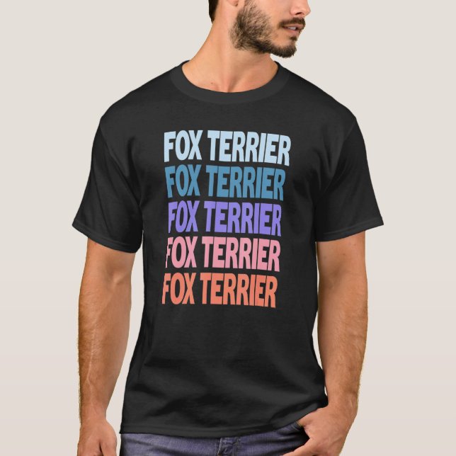 T-shirt Texte répété moderne Fox Terrier (Devant)