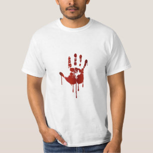 T-shirt Texte sanglant de la main de Halloween sur la