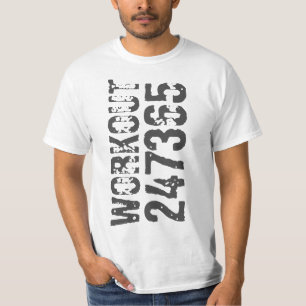 T-shirt Texte usé et rayé Workout 247365 bleu