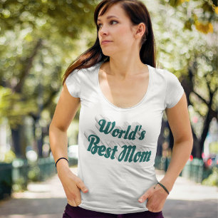 T-shirt Texte vert de la meilleure maman