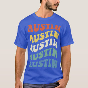 T-shirt Texte vintage Austin Texas Hippie Retro Wavy