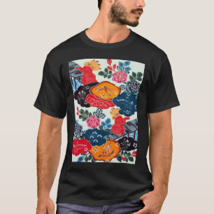 T-shirt Textile japonais vintage de kimono (Bingata)