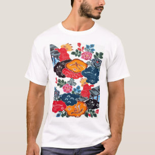 T-shirt Textile japonais vintage de kimono (Bingata)