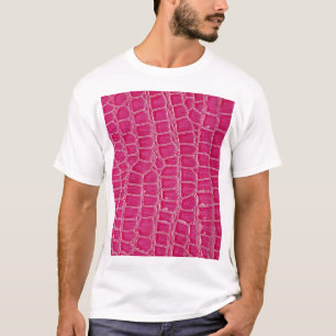 T-shirt Texture à motif d'alligator rose