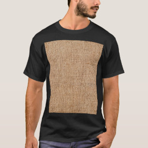 T-shirt texture de burlap Brown, tissu rustique.
