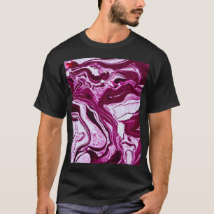 T-shirt Texture de marbre magenta : Art Abstrait des fluid
