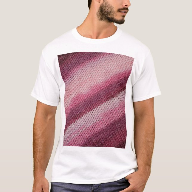 T-shirt Texture de tissu en nappe, abstrait violet-rose. (Devant)
