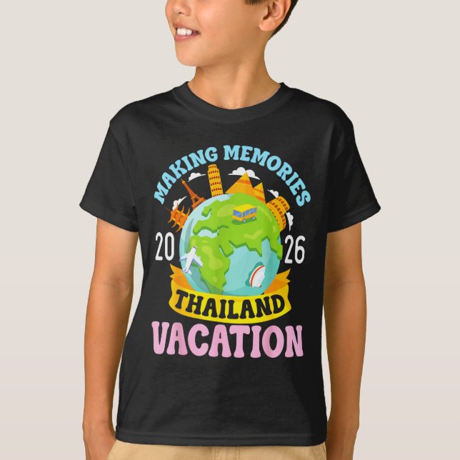T-shirt Thailand Vacation 2026 Travel Making Memories Fami (Devant)