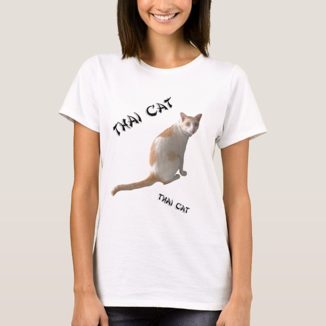 T-shirt thaïlandais de chat - customisé (Devant)