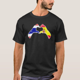 T-shirt Thaïlande Espagne Drapeau Thaïlande Espagnol Coeur