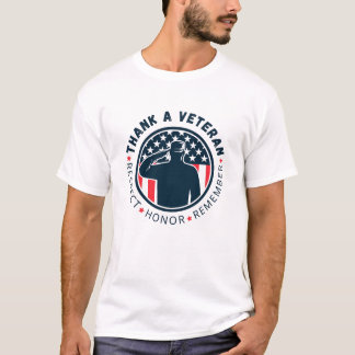 T-shirt Thank a Veteran Respect, Honor, Remember