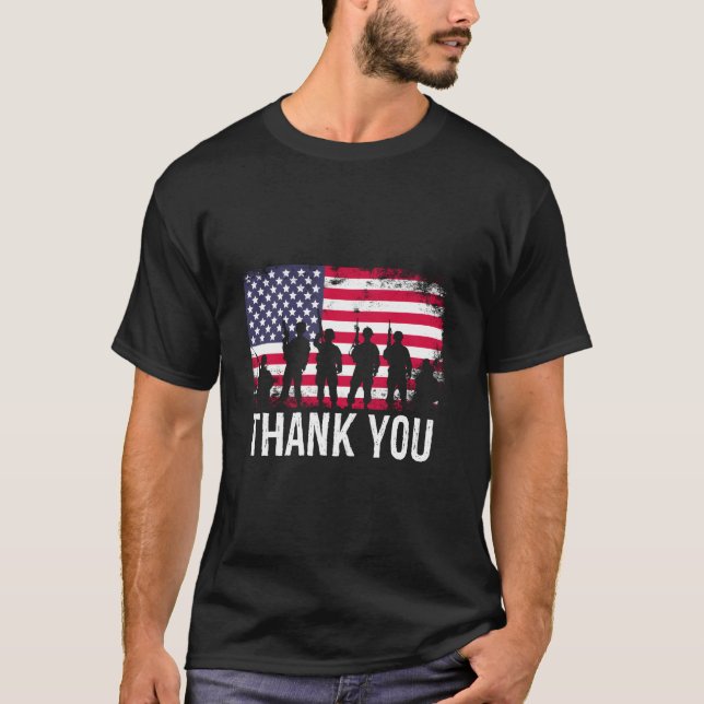 T-shirt Thank You Us Flag (Devant)