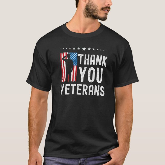 T-shirt Thank You Veterans  American Flag Celebration (Devant)
