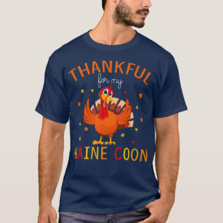 T-shirt Thankful for My Maine Coon Autumn Fall Turkey Than