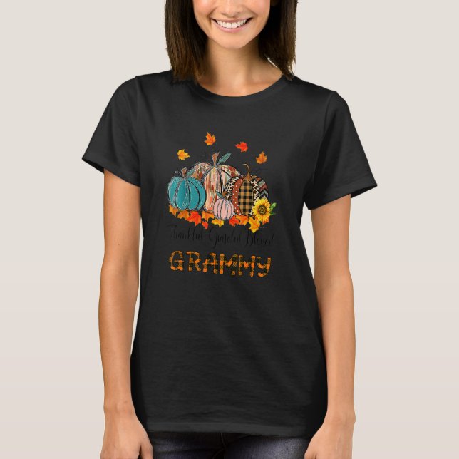 T-shirt Thankful Grateful Blessed Grammy Pumpkins Thanksgi (Devant)