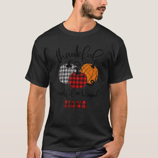 T-shirt Thankful Grateful Blessed Nana Autumn Fall Pumpkin (Devant)