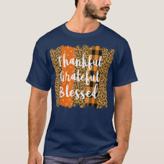 T-shirt Thankful Grateful Blessed Women Leopard Buffalo