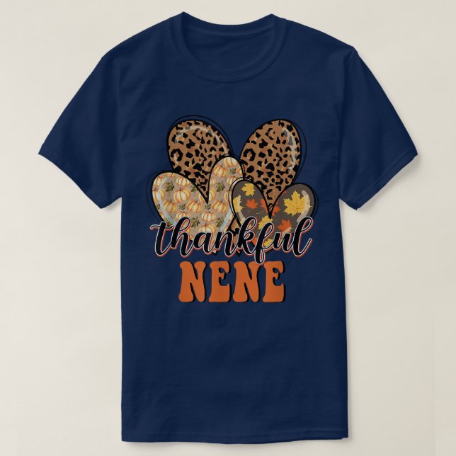 T-shirt Thankful Nene Cheetah Heart Nene Life Fall Thanksg (Design devant)