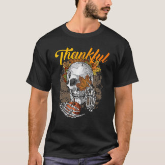 T-shirt Thankful Pumpkin Happy Thanksgiving Day Turkey Bo