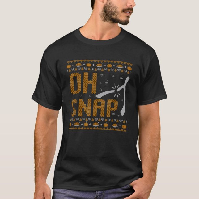 T-shirt Thanksgiving Appareils Store Oh Snap Wishbone Turq (Devant)