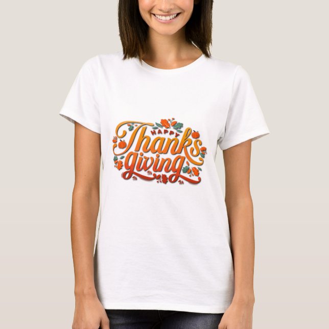 T-shirt Thanksgiving Automne Automne Maple Feuilles et cit (Devant)