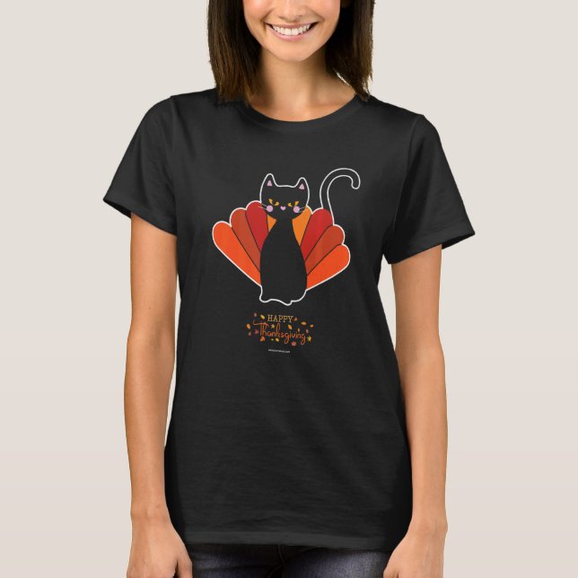 T-shirt Thanksgiving Cat   (Devant)