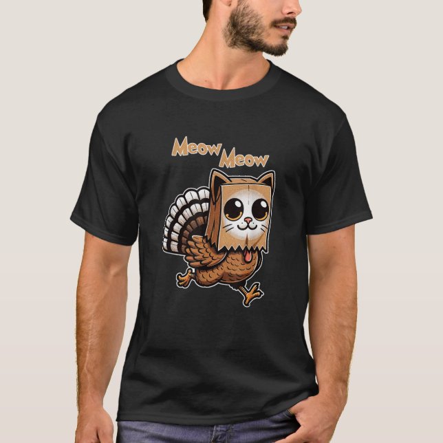 T-shirt Thanksgiving Chat Funny Fake Chat Meow Thanksgivin (Devant)