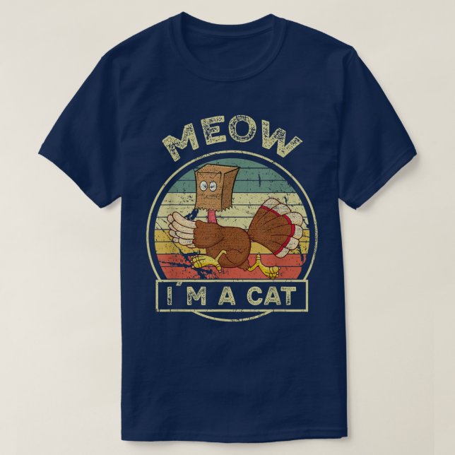 T-shirt Thanksgiving Chat Funny Fake Chat Meow Thanksgivin (Design devant)