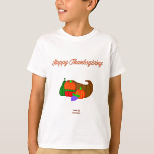 T-shirt Thanksgiving Cornucopia Boys White Basic T Shirt