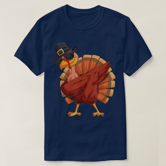 T-shirt Thanksgiving Dabbing Turquie  (Design devant)
