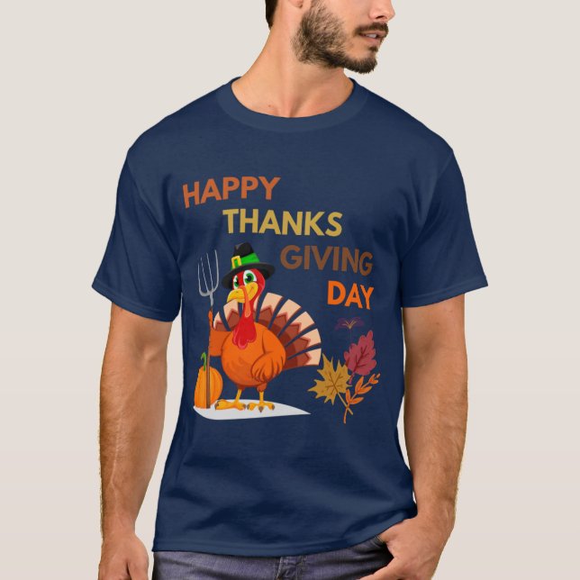 T-shirt thanksgiving day l thanksgiving l turkey day l hap (Devant)