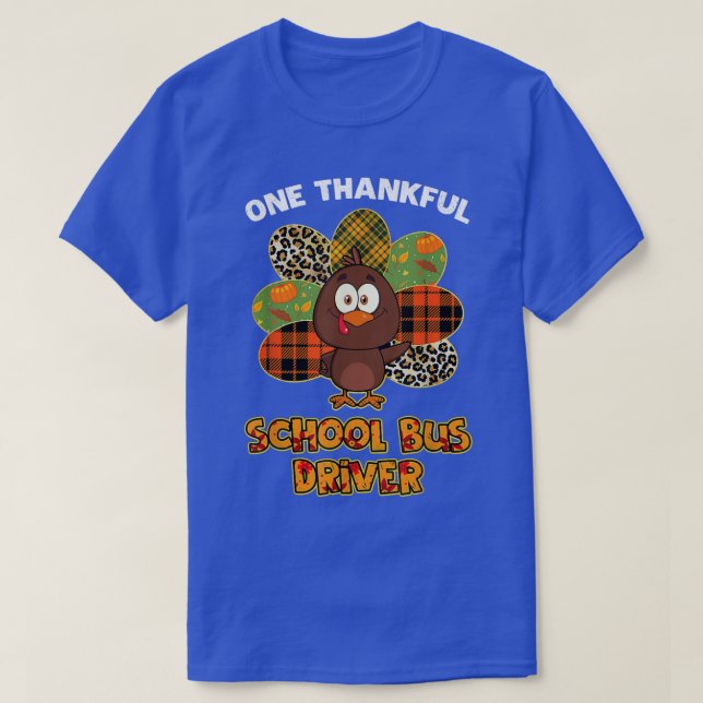 T-shirt Thanksgiving Day One Thanksgiving School Bus Drive (Design devant)