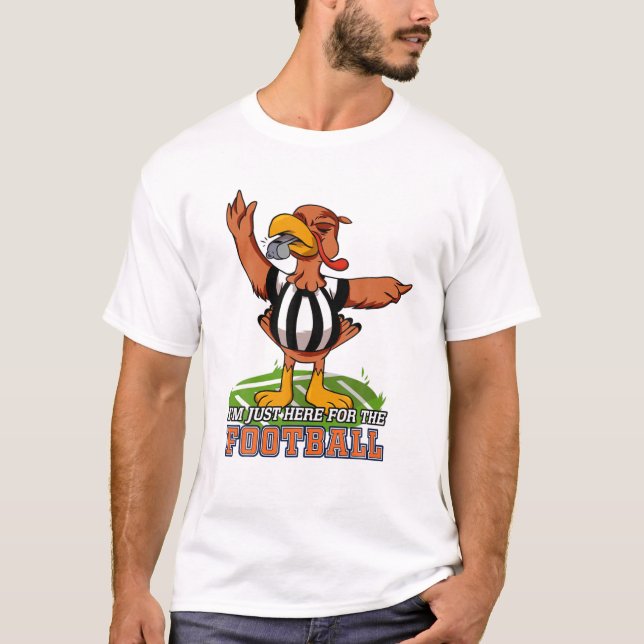 T-shirt Thanksgiving Day Turkey Bowl Je suis juste ici pou (Devant)