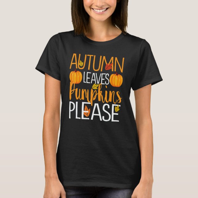 T-shirt Thanksgiving Fall Mom  Autumn Leaves and Pumpkin P (Devant)