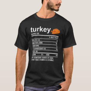 T-shirt Thanksgiving Food Apparel Turkey Nutrition Fact Fa
