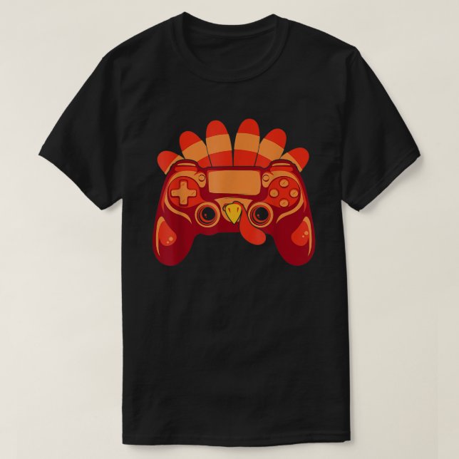 T-shirt Thanksgiving Gamer Turkey Controller (Design devant)