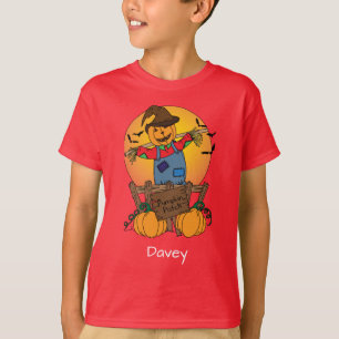 T-shirt Thanksgiving Happy Citrouille Patch Scarecrow