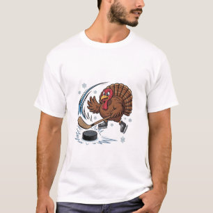 T-shirt Thanksgiving Hockey sur glace Hockey Turquie Gobbl