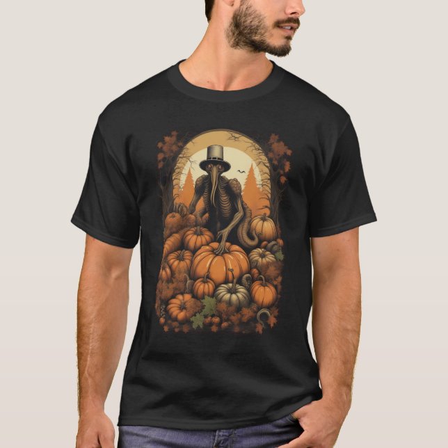 T-shirt Thanksgiving Horror - Lovecraftian Pilgrim (Devant)