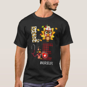 T-shirt Thanksgiving Love Turkey Stethoscope Nurse Life Fa