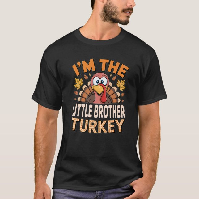 T-shirt Thanksgiving Matching I m'm the Little Brother Tur (Devant)