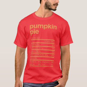 T-shirt Thanksgiving Nutrition Citrouille tarte Faits Fich
