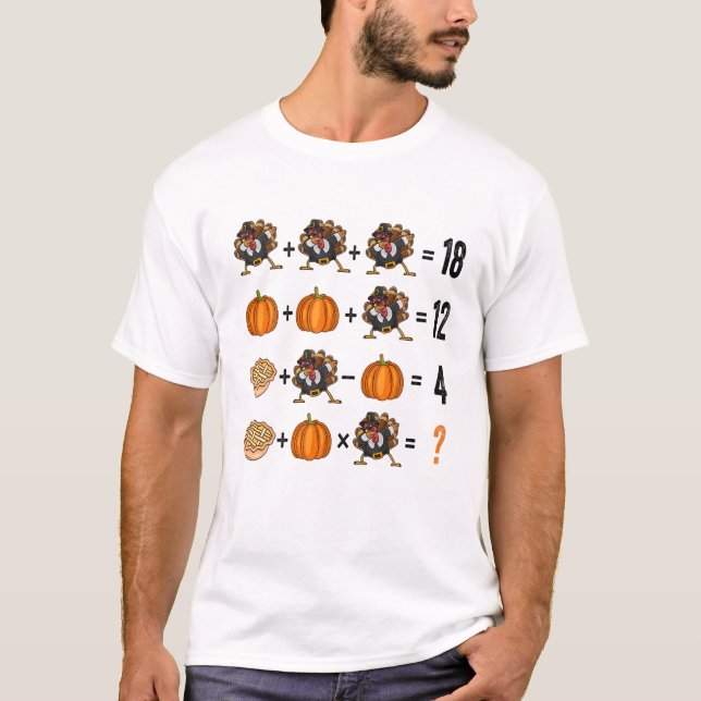 T-shirt Thanksgiving Ordre des opérations Quiz Math Enseig (Devant)
