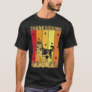 T-shirt Thanksgiving Retro Alaskan Malamute Chien Correspo
