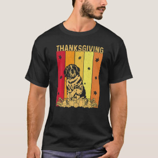 T-shirt Thanksgiving Retro Bernard Dog Matching Family Paj