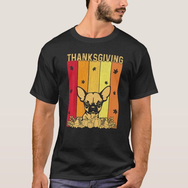 T-shirt Thanksgiving Retro Chihuahua Dog Matching Family P (Devant)