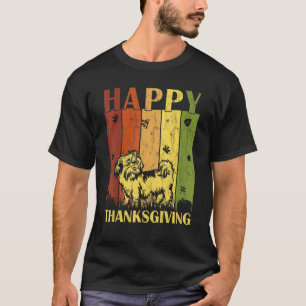 T-shirt Thanksgiving Retro Shih Tzu Chien Thanksgiving Par