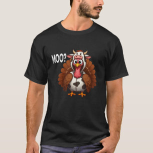 T-shirt Thanksgiving Turkey Cow Moo Drôle Thanksgiving