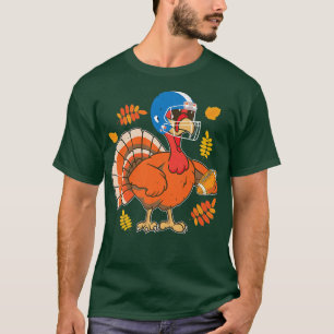 T-shirt Thanksgiving Turquie courir un joueur de football