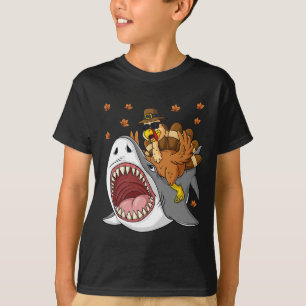 T-shirt Thanksgiving Turquie équitation Requin amusant Tod
